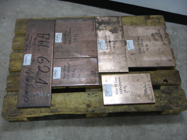 Posten Kupferplatten, Kupferlegierung