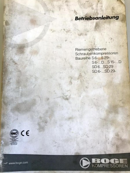 Bedienungsanleitung BOGE Schraubenkompressor, Betriebsanleitung, Handbuch, Anleitung, Operation Manu